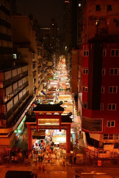 香港夜市鸟瞰图