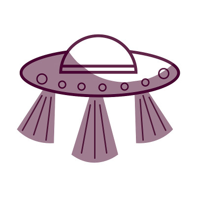 宇宙中的ufo和神秘造物的剪影