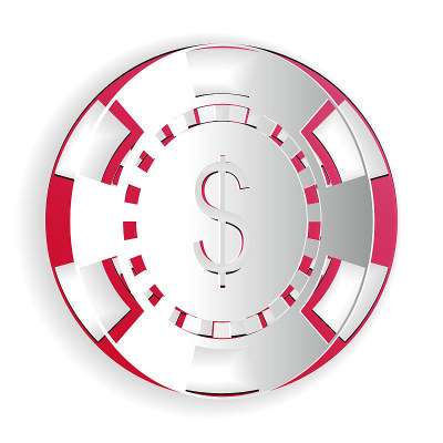 Paper cut Casino chip and dollar symbol icon isola