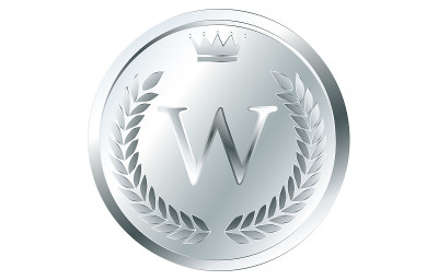 月桂花环和皇冠字母硬币，W