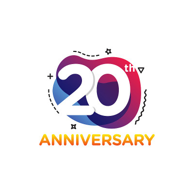 20周年矢量股票插图设计模板。