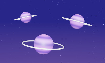 太空行星背景3DCG插图