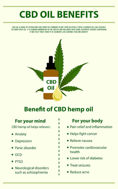 CBD油效益垂直信息图表
