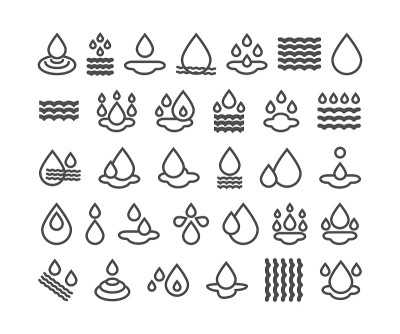 water icon set