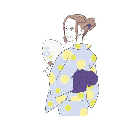 这是一幅浴田女子的画像。矢量图像。