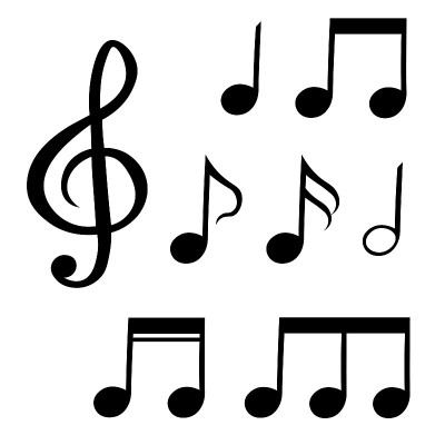 一套音符。矢量图