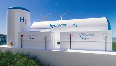 氢H2可再生能源生产——用于清洁电力、太阳能和风力涡轮机设施的氢气