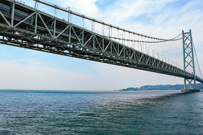 明石海峡大桥和兵库县淡路岛