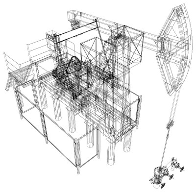 油泵杰克。的3 d渲染