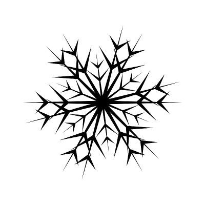 简单的雪花黑色线条