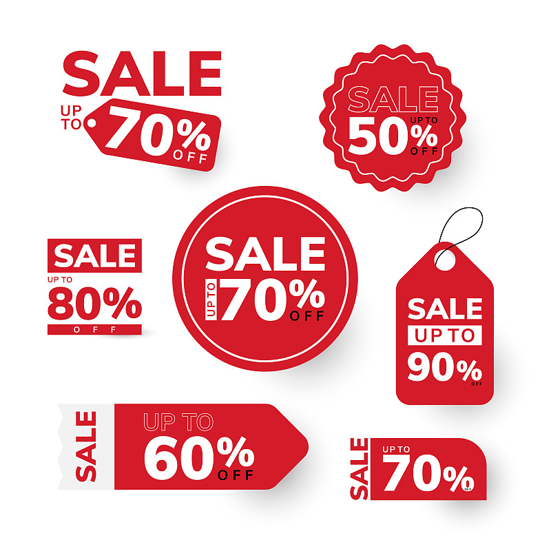 Red badge sticker price label tag special offer pr