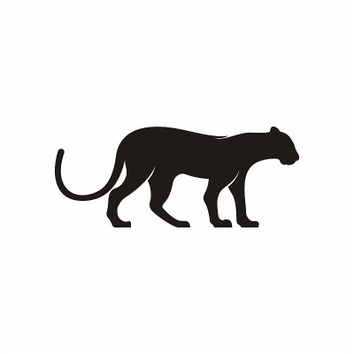狮子或豹，猫科剪影-矢量股票插图非洲，标志，动物身体部分，在剪影，山狮