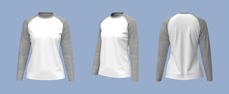 长袖raglan t恤模型
