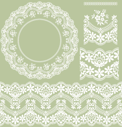 Vector set with baroque ornaments in Victorian sty