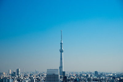 大东京地区密集的城市建筑和东京天空树