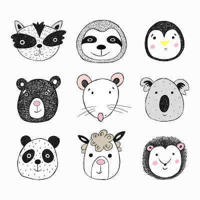 卡片上可爱的插图，印在衣服上。