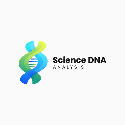 矢量插图科学DNA梯度彩色风格。