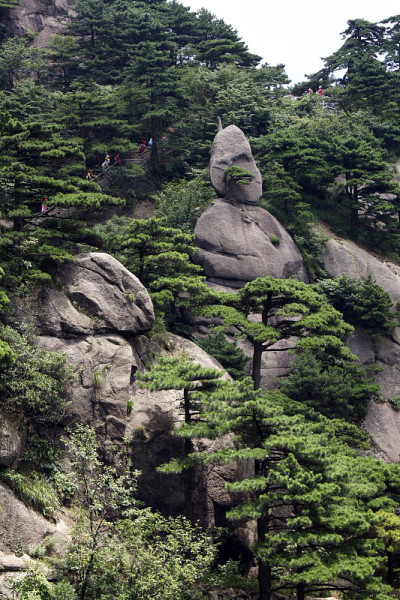 中国安徽黄山的游客