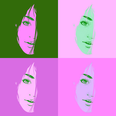 波普艺术女子脸