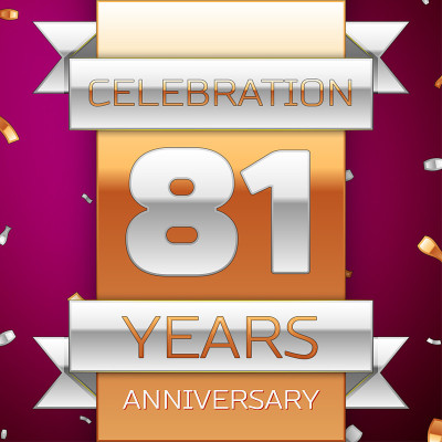 Realistic Eighty one 81 Years Anniversary Celebrat