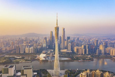 中国广东省广州市航拍照片