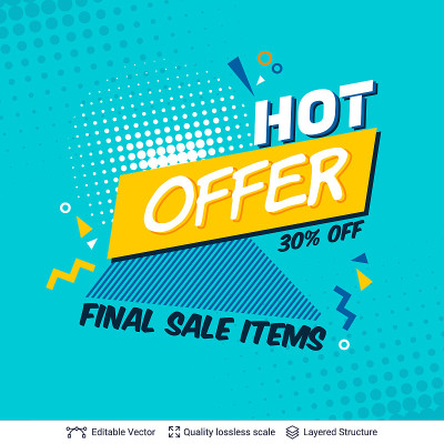Summer ad sale background in pop-art style.