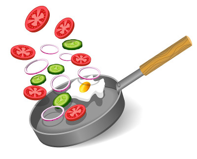 煎锅。矢量图