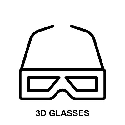 3d眼镜细线矢量图标