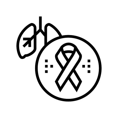 HIV感染者肺功能恶化的直线图标矢量图