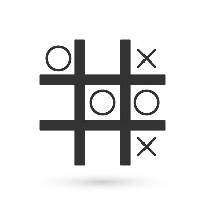 灰色的井字游戏图标隔离在白色的背景。向量