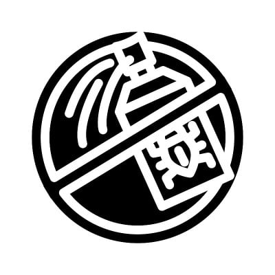 无杀虫剂的字形图标矢量插图