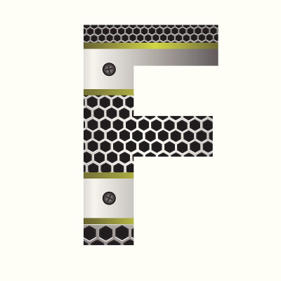 穿孔金属字母F