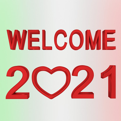 欢迎2021年的概念