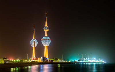 科威特塔的夜景