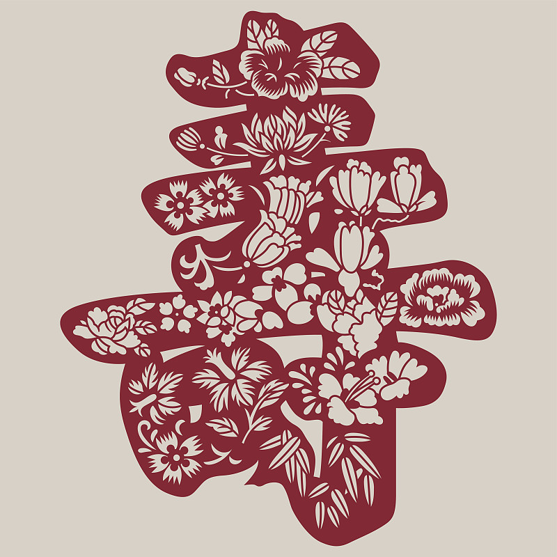 长寿象征(中国传统剪纸艺术)