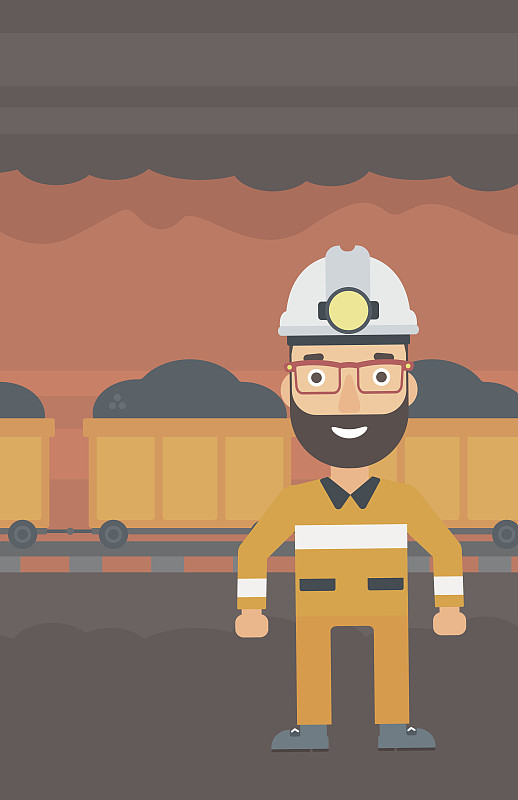 Confident miner in hardhat
