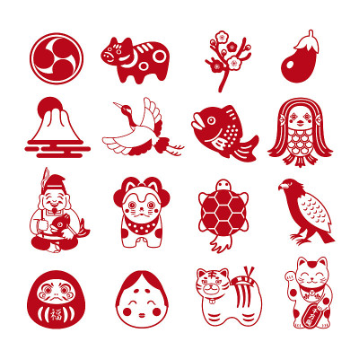 日本幸运符插图集