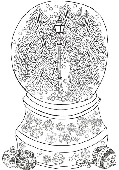 冬天的雪球。成人彩色书