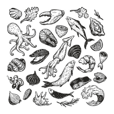 Seafood, Set.