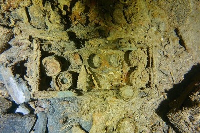 Famous wreck ship Fujikawa maru in Truk lagoon