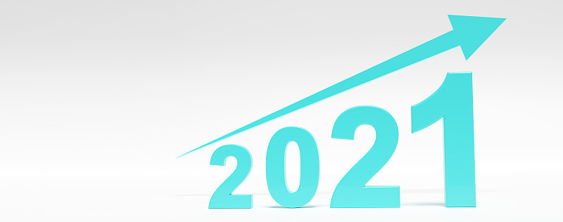 新年快乐。在2021年开始。三维演示