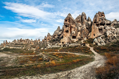 旅游概念的照片。Nevsehir / urup / Goreme / Peri Bacalari /