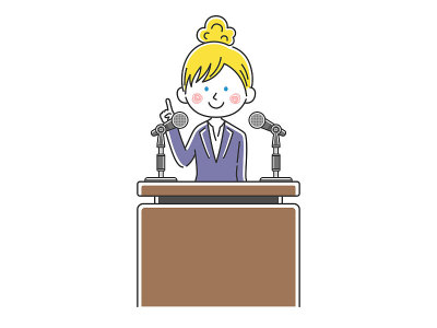 政治家演讲的插图。