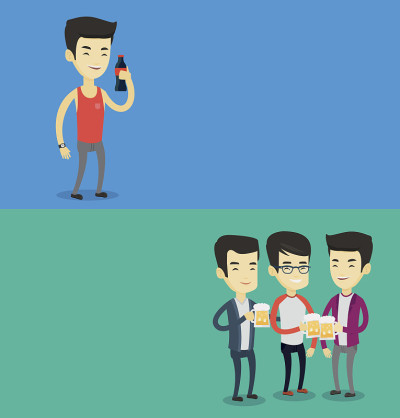 Two food and drink banners with space for text