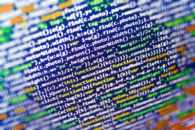 Javascript函数，变量，对象。电脑打字工作。软件源代码。