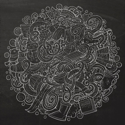 卡通涂鸦冬季插画