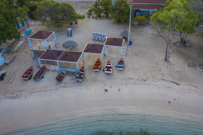 鸟瞰图拉根在Curaçao/加勒比海/荷属安的列斯群岛西部