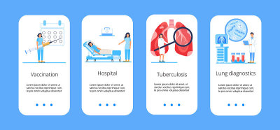 肺结核、肺炎应用模板载体。肺诊断概念，就是登陆页，网站，app, banner。冠状病毒诊所