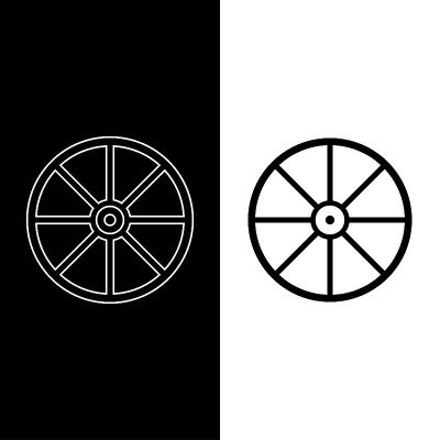 日轮符号图标。北欧阳光的象征。护身符-保护邪恶力量。孤立的图标在黑色与白色的轮廓。深奥的,巫术。在白