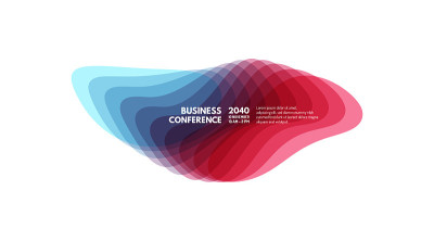 Business event invitation template. Abstract geome